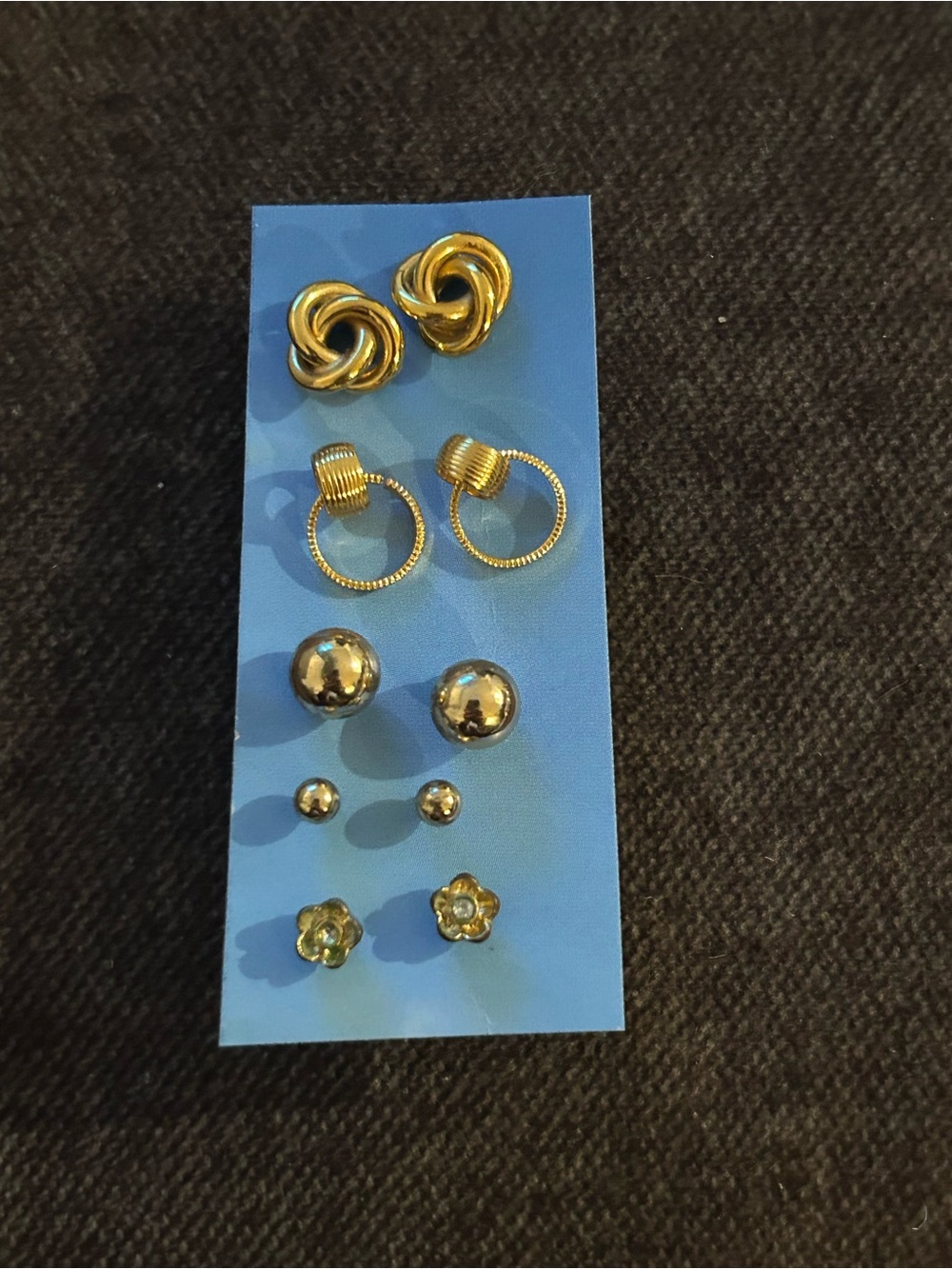 Gold Tone Women's 6-Pair Earring Set - Classic Styles